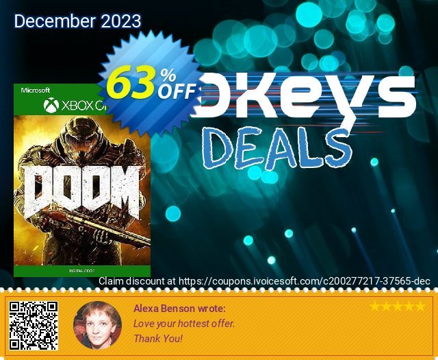 DOOM Xbox One (UK) discount 63% OFF, 2024 World Heritage Day offering sales. DOOM Xbox One (UK) Deal 2024 CDkeys