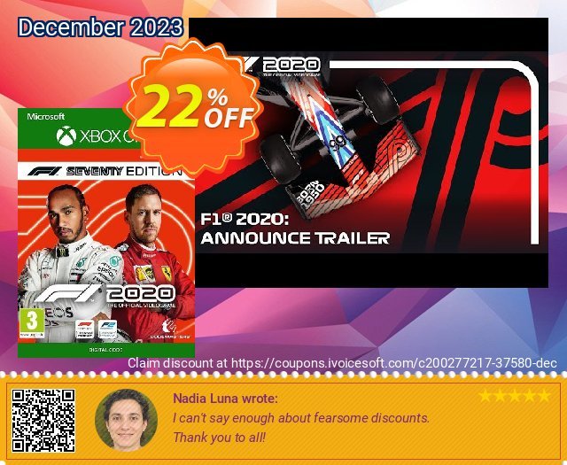 F1 2020 Seventy Edition Xbox One (EU) discount 22% OFF, 2024 Good Friday promo. F1 2024 Seventy Edition Xbox One (EU) Deal 2024 CDkeys