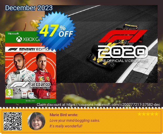 F1 2020 Seventy Edition Xbox One (US) discount 47% OFF, 2024 Easter Day offering sales. F1 2024 Seventy Edition Xbox One (US) Deal 2024 CDkeys