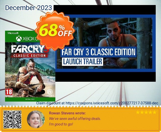 Far Cry 3 Classic Edition Xbox One (UK) discount 68% OFF, 2024 Resurrection Sunday discounts. Far Cry 3 Classic Edition Xbox One (UK) Deal 2024 CDkeys