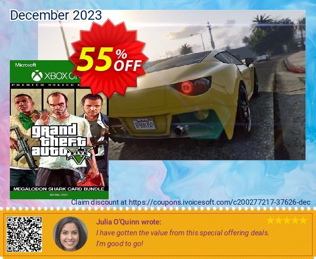 Grand Theft Auto V Premium Online Edition & Megalodon Shark Card Bundle Xbox One  (US) 令人敬畏的 折扣 软件截图