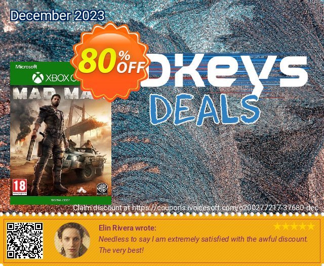 Mad Max Xbox One (UK) discount 80% OFF, 2024 World Heritage Day offering sales. Mad Max Xbox One (UK) Deal 2024 CDkeys