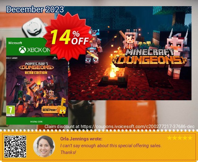Minecraft Dungeons Hero Edition Xbox One beeindruckend Außendienst-Promotions Bildschirmfoto