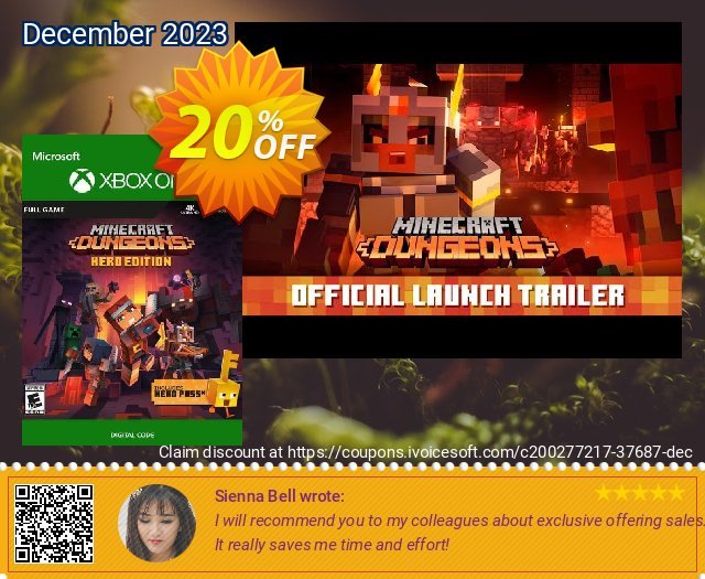 Minecraft Dungeons Hero Edition Xbox One (UK) mengherankan kupon Screenshot