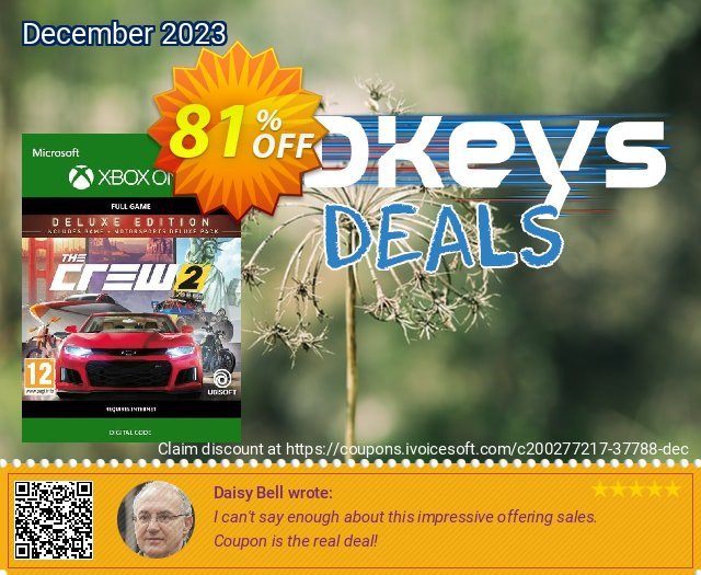 The Crew 2 - Deluxe Edition Xbox One (UK) discount 81% OFF, 2024 April Fools' Day promo sales. The Crew 2 - Deluxe Edition Xbox One (UK) Deal 2024 CDkeys