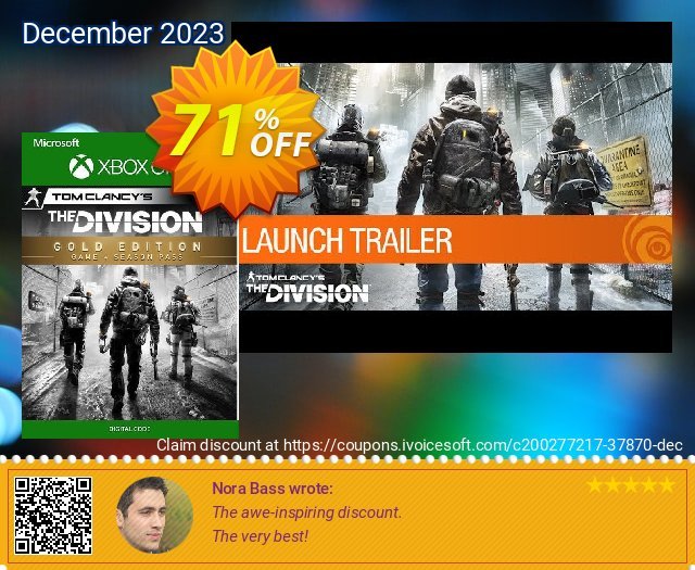 Tom Clancy&#039;s The Division - Gold Edition Xbox One (UK) 最佳的 折扣码 软件截图