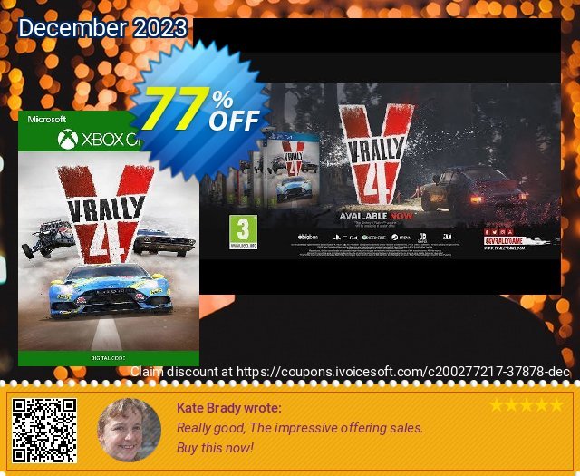 V-Rally 4 Xbox One (UK) discount 77% OFF, 2024 April Fools' Day offer. V-Rally 4 Xbox One (UK) Deal 2024 CDkeys