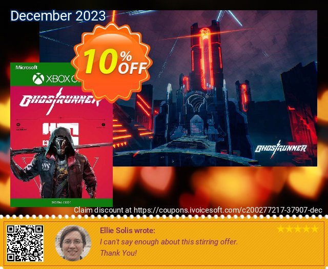 Ghostrunner Xbox One (US) umwerfenden Außendienst-Promotions Bildschirmfoto