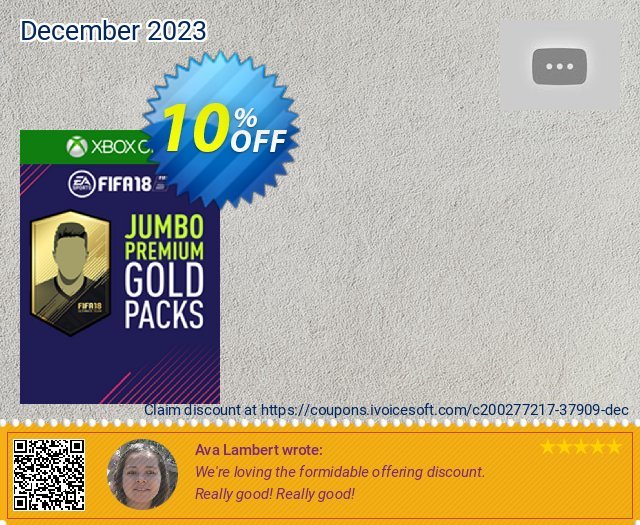 FIFA 18 (Xbox One) - 5 Jumbo Premium Gold Packs DLC 令人敬畏的 产品销售 软件截图
