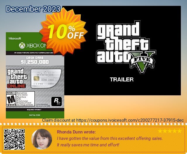 Grand Theft Auto V - Great White Shark Cash Card Xbox One (UK) 驚くべき クーポン スクリーンショット