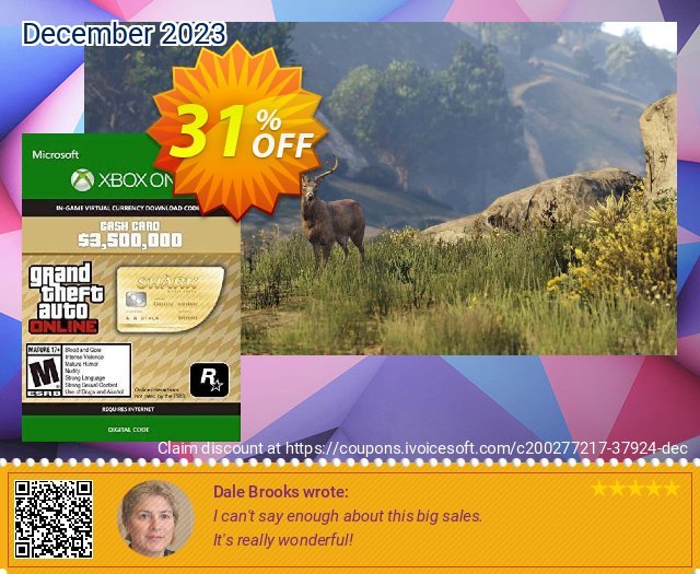 Grand Theft Auto V - Whale Shark Cash Card Xbox One (US) wunderbar Ausverkauf Bildschirmfoto