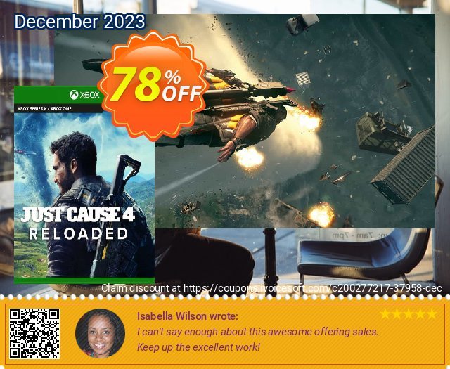 Just Cause 4: Reloaded Xbox One discount 78% OFF, 2024 Resurrection Sunday promo sales. Just Cause 4: Reloaded Xbox One Deal 2024 CDkeys