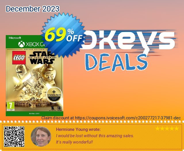 LEGO Star Wars The Force Awakens - Deluxe Edition Xbox One (UK) discount 69% OFF, 2024 April Fools' Day offering sales. LEGO Star Wars The Force Awakens - Deluxe Edition Xbox One (UK) Deal 2024 CDkeys