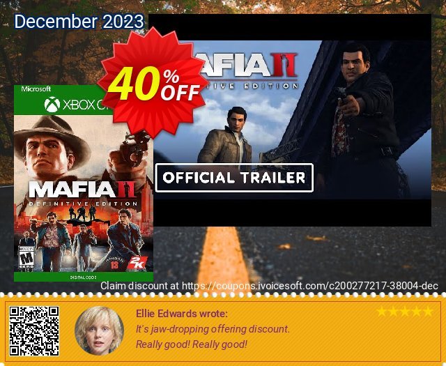Mafia II: Definitive Edition Xbox One (UK)  대단하   세일  스크린 샷