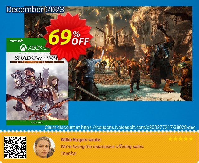 Middle Earth: Shadow of War Definitive Edition Xbox One (US) beeindruckend Preisreduzierung Bildschirmfoto