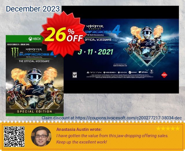 Monster Energy Supercross 4 Special Edition Xbox One (UK) 气势磅礴的 产品销售 软件截图