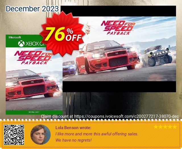 Need for Speed - Payback Xbox One (UK) ausschließlich Promotionsangebot Bildschirmfoto