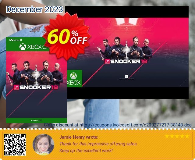 Snooker 19 Xbox One (UK) discount 60% OFF, 2024 World Ovarian Cancer Day promo. Snooker 19 Xbox One (UK) Deal 2024 CDkeys