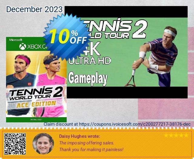 Tennis World Tour 2: Ace Edition Xbox One (EU) discount 10% OFF, 2024 April Fools' Day offering sales. Tennis World Tour 2: Ace Edition Xbox One (EU) Deal 2024 CDkeys