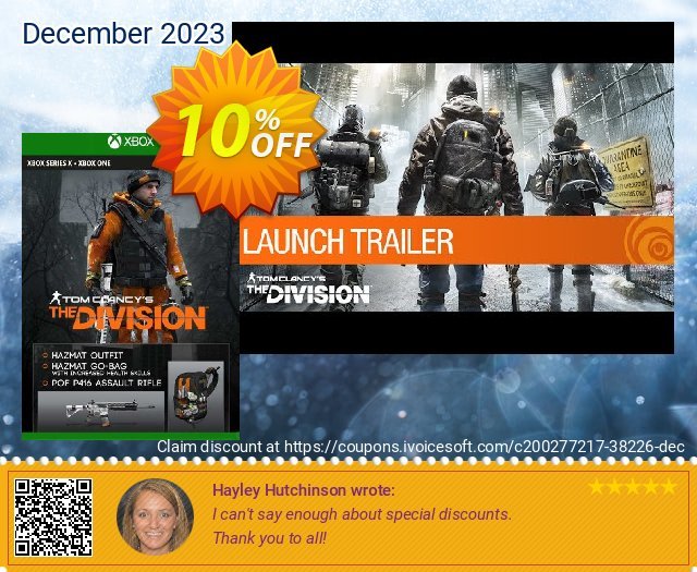 Tom Clancy&#039;s The Division - Hazmat Gear Set DLC Xbox One (EU) ausschließenden Ermäßigung Bildschirmfoto
