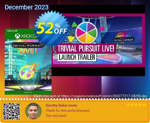 Trivial Pursuit Live! Xbox One (UK) marvelous voucher promo Screenshot
