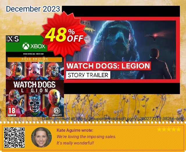 Watch Dogs: Legion - Gold Edition  Xbox One/Xbox Series X|S (UK) discount 48% OFF, 2024 April Fools' Day offering sales. Watch Dogs: Legion - Gold Edition  Xbox One/Xbox Series X|S (UK) Deal 2024 CDkeys