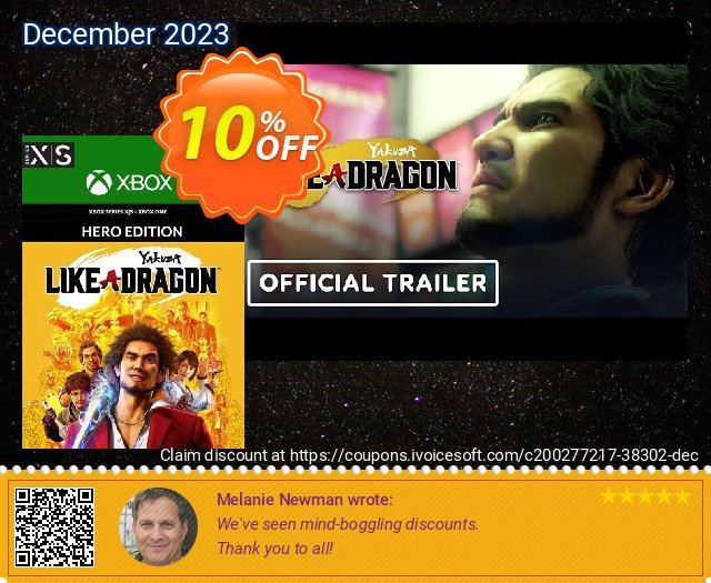 Yakuza: Like a Dragon Hero Edition Xbox One/Xbox Series X|S (EU) discount 10% OFF, 2024 April Fools Day promo. Yakuza: Like a Dragon Hero Edition Xbox One/Xbox Series X|S (EU) Deal 2024 CDkeys