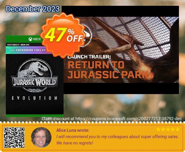 Jurassic World Evolution Expansion Collection Xbox One (UK) discount 47% OFF, 2024 Easter Day offering sales. Jurassic World Evolution Expansion Collection Xbox One (UK) Deal 2024 CDkeys