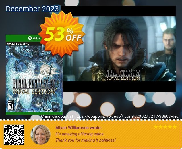 Final Fantasy XV Royal Edition Xbox One (UK) discount 53% OFF, 2024 Resurrection Sunday offering sales. Final Fantasy XV Royal Edition Xbox One (UK) Deal 2024 CDkeys