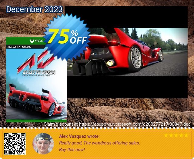 Assetto Corsa Xbox One (UK) discount 75% OFF, 2024 April Fools Day offer. Assetto Corsa Xbox One (UK) Deal 2024 CDkeys