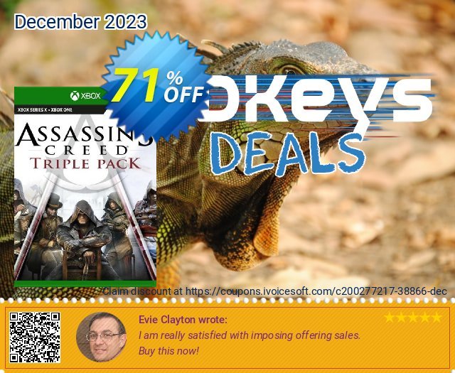 Assassin's Creed Triple Pack: Black Flag, Unity, Syndicate Xbox One (UK) discount 71% OFF, 2024 April Fools' Day discount. Assassin&#039;s Creed Triple Pack: Black Flag, Unity, Syndicate Xbox One (UK) Deal 2024 CDkeys