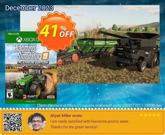 Farming Simulator 19 - Platinum Edition Xbox One (US) discount 41% OFF, 2024 World Heritage Day promotions. Farming Simulator 19 - Platinum Edition Xbox One (US) Deal 2024 CDkeys