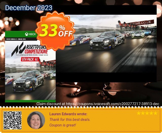 Assetto Corsa Competizione GT4 Pack Xbox One (UK) unik voucher promo Screenshot