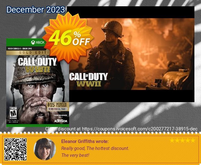 Call of Duty: WWII - Gold Edition Xbox One (EU) discount 46% OFF, 2024 Good Friday offering sales. Call of Duty: WWII - Gold Edition Xbox One (EU) Deal 2024 CDkeys