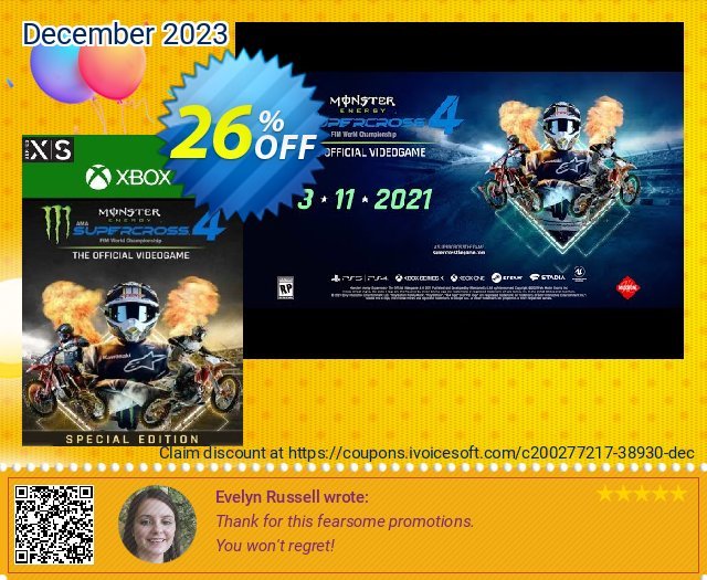 Monster Energy Supercross 4 Special Edition Xbox Series X|S (UK) 美妙的 促销销售 软件截图