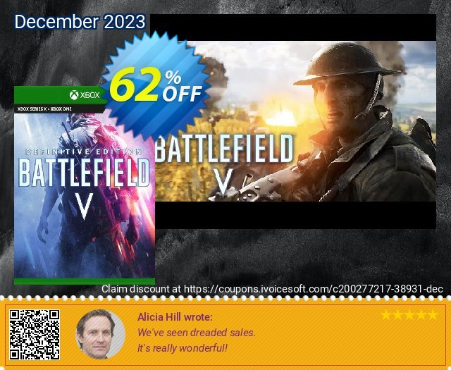 Battlefield V Definitive Edition Xbox One (EU) discount 62% OFF, 2024 April Fools' Day offering sales. Battlefield V Definitive Edition Xbox One (EU) Deal 2024 CDkeys