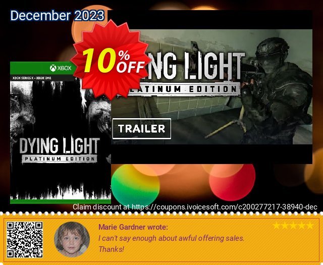 Dying Light: Platinum Edition Xbox One (UK) discount 10% OFF, 2024 Good Friday sales. Dying Light: Platinum Edition Xbox One (UK) Deal 2024 CDkeys