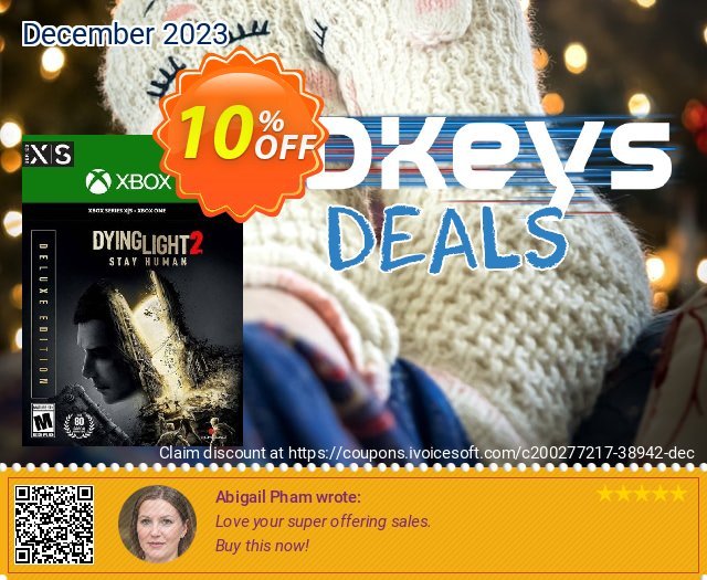 Dying Light 2 Stay Human - Deluxe Edition Xbox One (UK) discount 10% OFF, 2024 April Fools Day offer. Dying Light 2 Stay Human - Deluxe Edition Xbox One (UK) Deal 2024 CDkeys