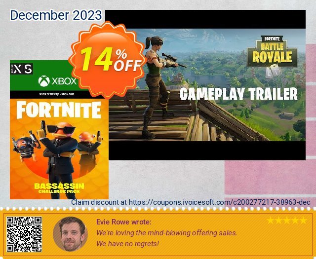 Fortnite - Bassassin Challenge Pack Xbox One (EU) discount 14% OFF, 2024 Resurrection Sunday offering sales. Fortnite - Bassassin Challenge Pack Xbox One (EU) Deal 2024 CDkeys