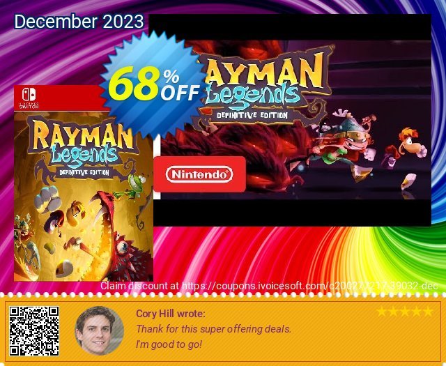 Rayman Legends Definitive Edition Switch (EU) discount 68% OFF, 2024 April Fools Day offering sales. Rayman Legends Definitive Edition Switch (EU) Deal 2024 CDkeys