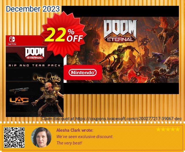 DOOM Eternal: Rip and Tear Pack Switch (EU) discount 22% OFF, 2024 Easter Day offering sales. DOOM Eternal: Rip and Tear Pack Switch (EU) Deal 2024 CDkeys