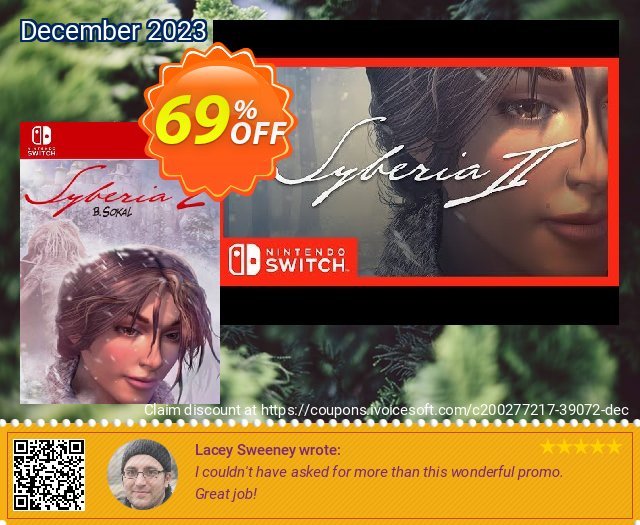 Syberia 2 Switch (EU) discount 69% OFF, 2024 Easter Day sales. Syberia 2 Switch (EU) Deal 2024 CDkeys