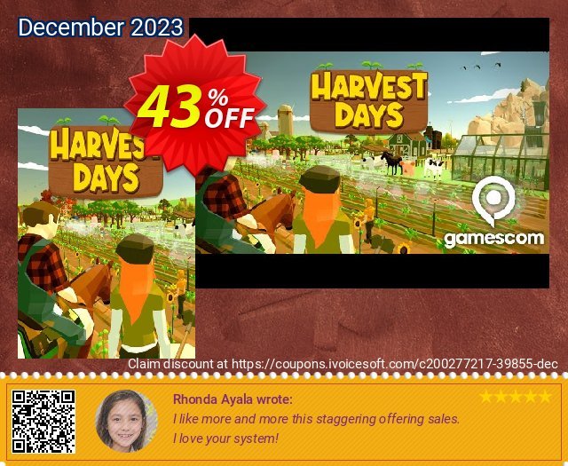 Harvest Days Backer Edition PC discount 43% OFF, 2024 World Heritage Day offering discount. Harvest Days Backer Edition PC Deal 2024 CDkeys