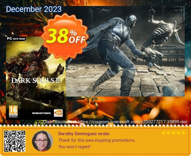 Dark Souls III 3 PC discount 38% OFF, 2024 Spring offering sales. Dark Souls III 3 PC Deal 2024 CDkeys