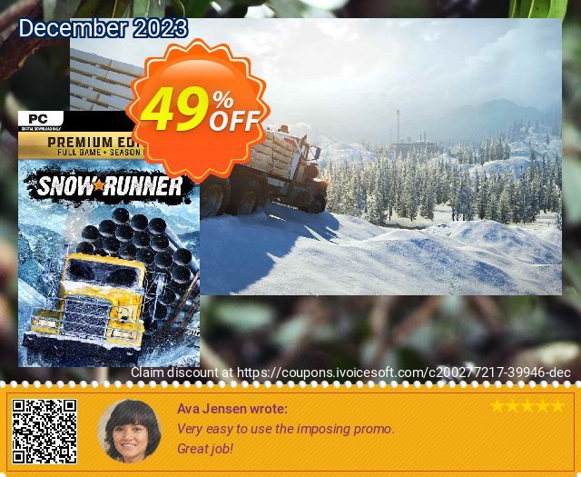 SnowRunner: Premium Edition PC (Steam) discount 49% OFF, 2024 April Fools' Day sales. SnowRunner: Premium Edition PC (Steam) Deal 2024 CDkeys