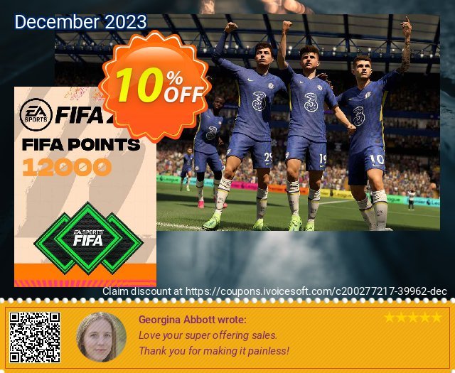 FIFA 22 Ultimate Team 12000 Points Pack PC discount 10% OFF, 2024 Easter Day offering sales. FIFA 22 Ultimate Team 12000 Points Pack PC Deal 2024 CDkeys
