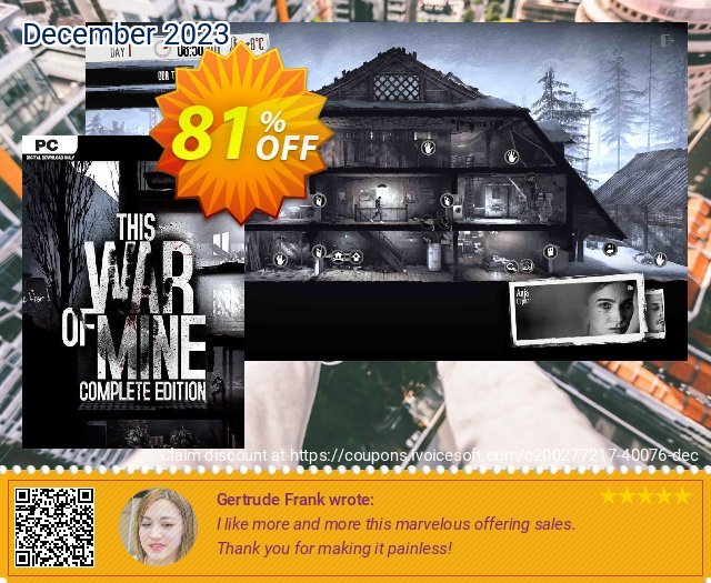 This War of Mine: Complete Edition PC discount 81% OFF, 2024 Working Day discounts. This War of Mine: Complete Edition PC Deal 2024 CDkeys