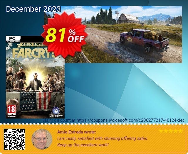 Far Cry 5 - Gold Edition PC (US) discount 81% OFF, 2024 Spring promo sales. Far Cry 5 - Gold Edition PC (US) Deal 2024 CDkeys