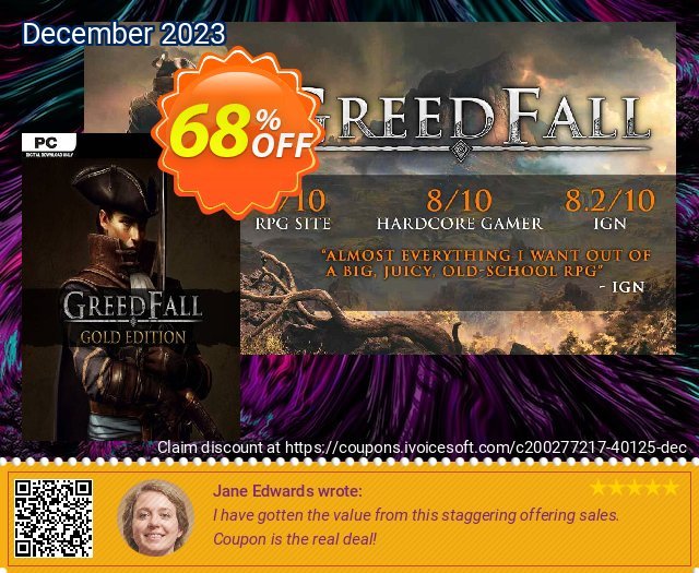 Greedfall - Gold Edition PC discount 68% OFF, 2024 Labour Day offering sales. Greedfall - Gold Edition PC Deal 2024 CDkeys