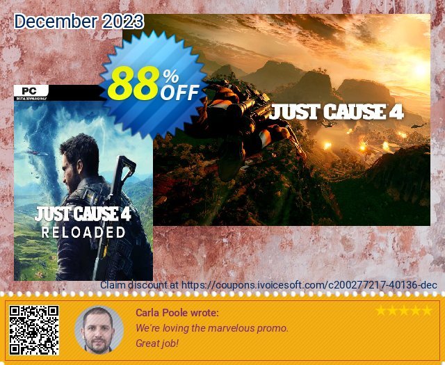 Just Cause 4 Reloaded PC discount 88% OFF, 2024 April Fools' Day sales. Just Cause 4 Reloaded PC Deal 2024 CDkeys